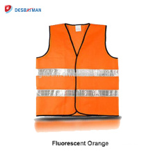 Chine Top Pas Cher 100% Polyester Léger Haute Visibilité Gilet De Sécurité Avec Des Bandes Réfléchissantes Classe 2 Extérieur Running Workwear Orange